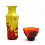 Two Peking glass items,