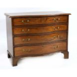 A George III mahogany and crossbanded chest,