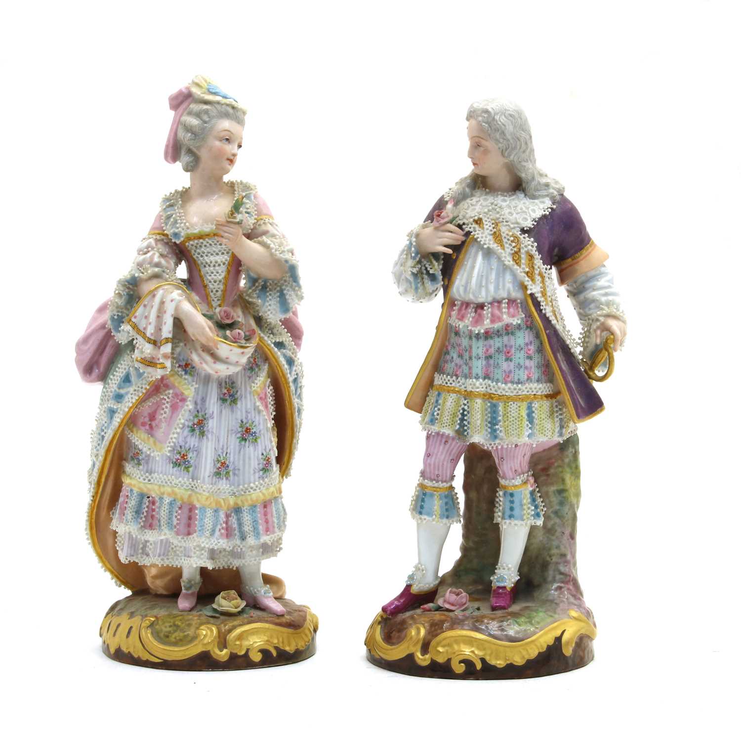 A pair of 19th century Continental porcelain figures,