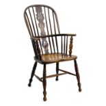 An ash Windsor armchair,