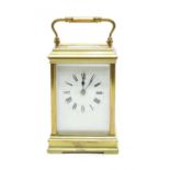 Late 19th century French brass carriage clock,