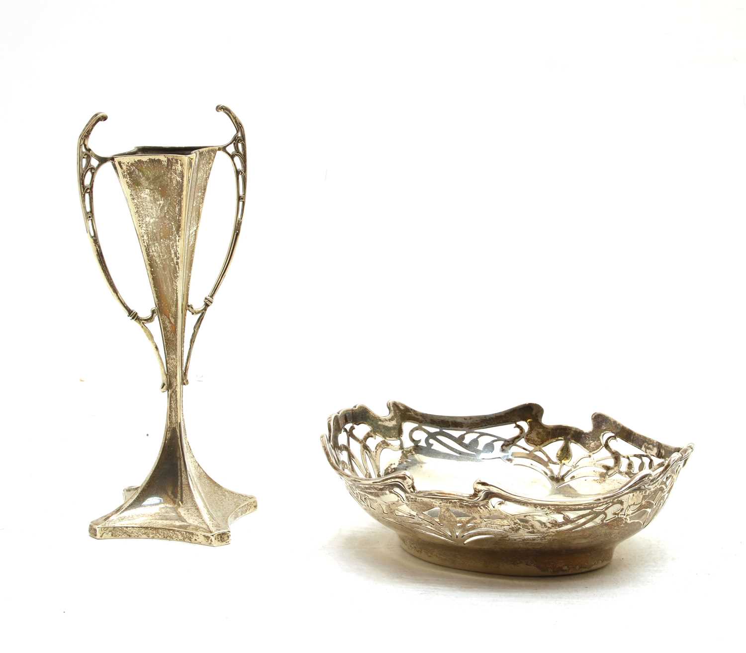 A silver Art Nouveau style specimen vase, - Image 2 of 2