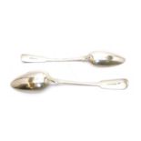 A George IV silver fiddle pattern tablespoon,