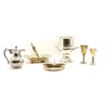 A collection of silver plated items