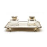 An Edwardian silver inkstand,