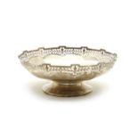 A silver pedestal bowl,