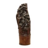 A Chinese bamboo carving,