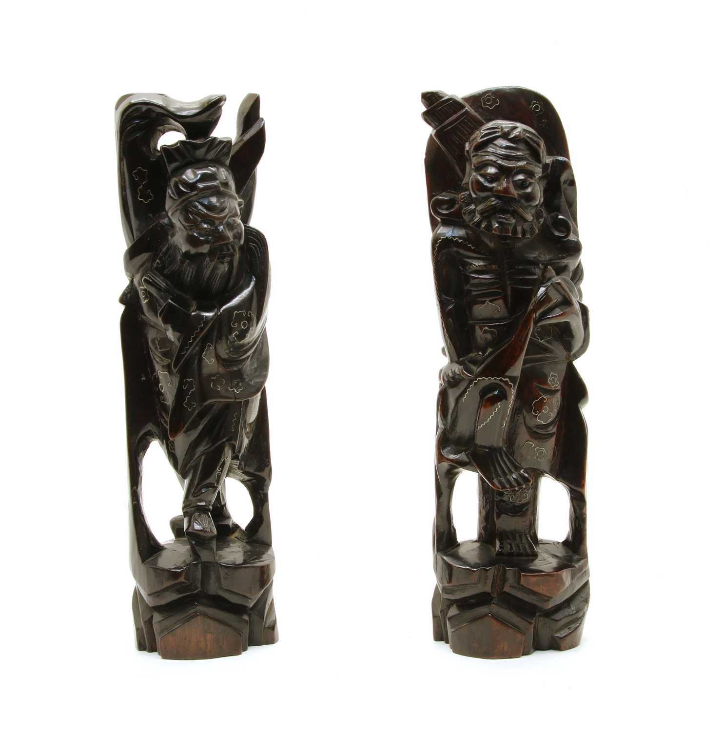 Two Chinese wood carvings,