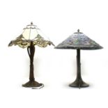 Two Tiffany style table lamps,