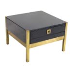 A French blue lacquered and brass cabinet,