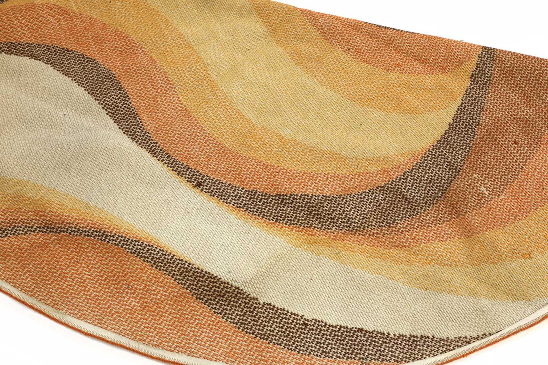 An orange, brown and beige wool carpet, - Bild 2 aus 7