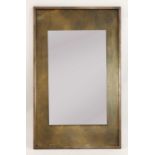 A bronzed rectangular mirror,