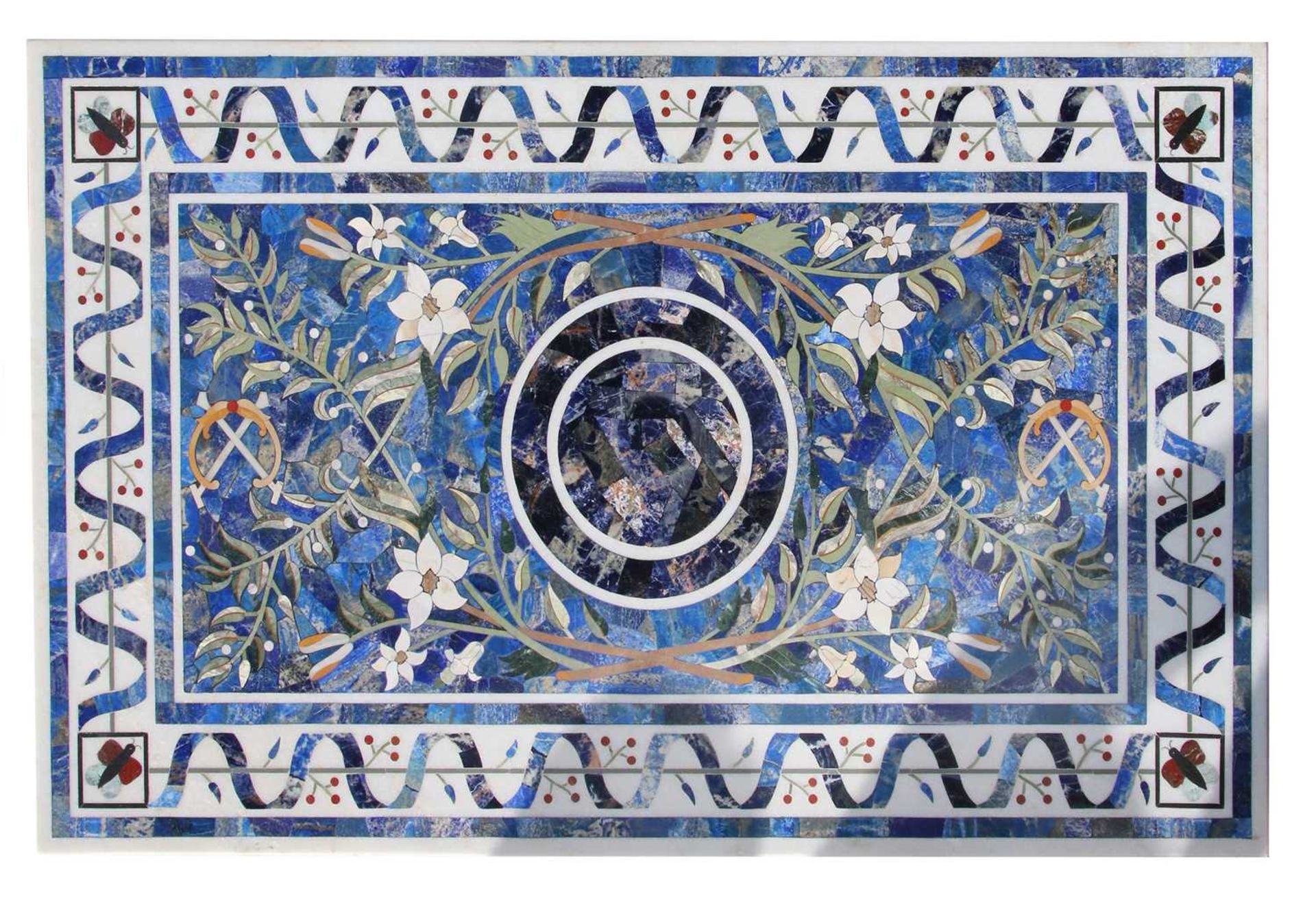 A pietra dura and marble slab top table, - Bild 2 aus 8