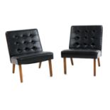 A pair of lounge chairs,