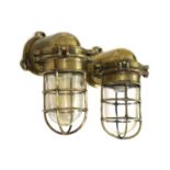 A pair of ship's bulkhead lamps,