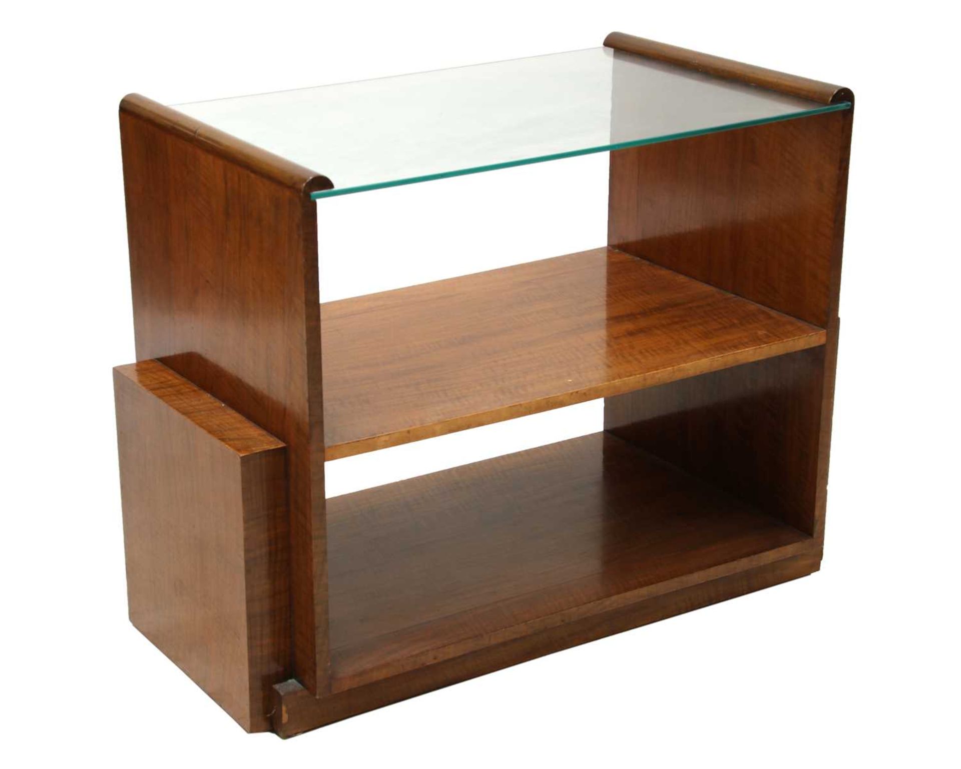 An Art Deco walnut side table,