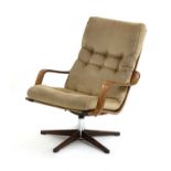 A Danish bentwood lounge armchair,