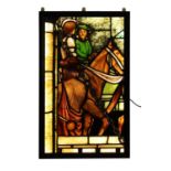 A large stained glass panel,