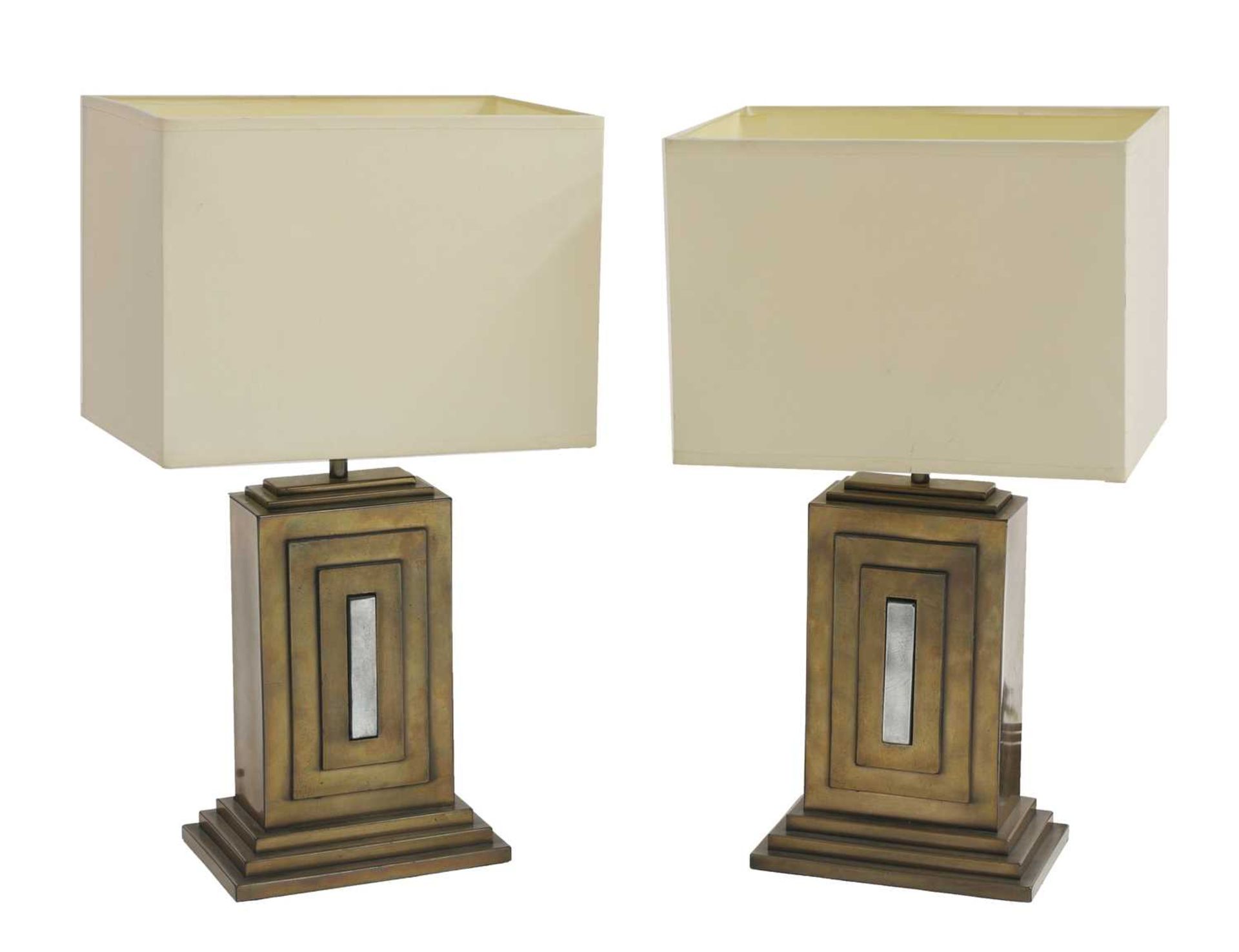 A pair of David Hunt bronze table lamps,