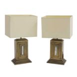 A pair of David Hunt bronze table lamps,