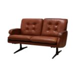 A Danish leather two-seater settee,