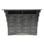 A French industrial chest of twenty drawers,