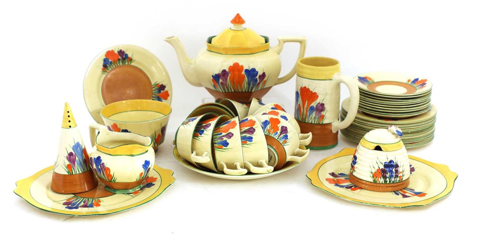 A Collection of Clarice Cliff 'Crocus Pattern' china,