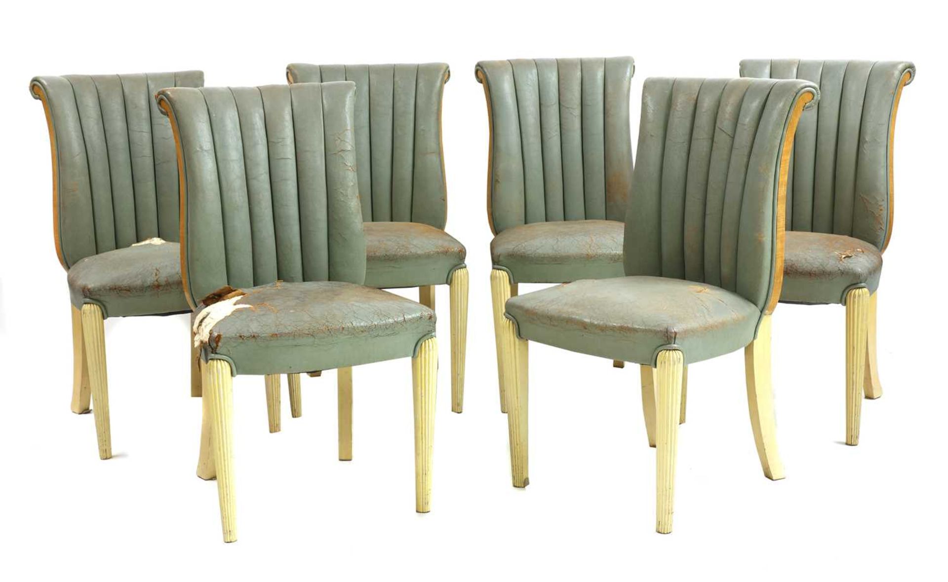 A set of six Art Deco dining chairs,