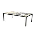 A Danish tile top coffee table,