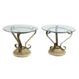 A pair of side tables,