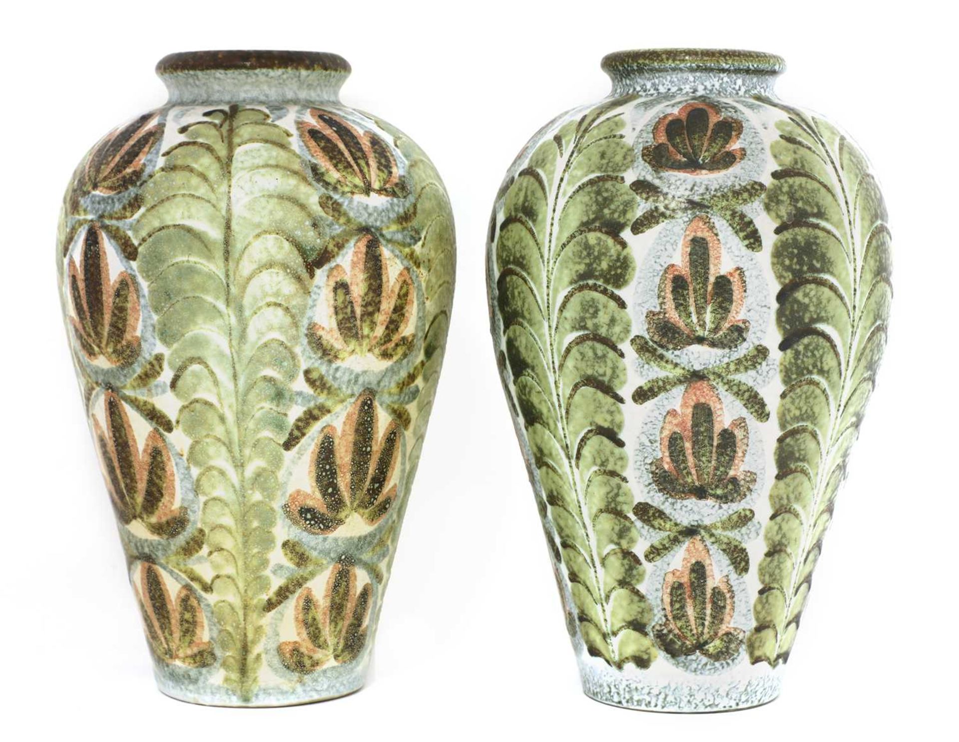 Two Denby stoneware vases,