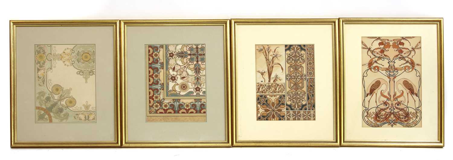 A group of seven Art Nouveau architectural designs,