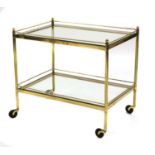 A brass two-tier trolley,