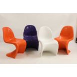 Four moulded 'Panton' chairs,
