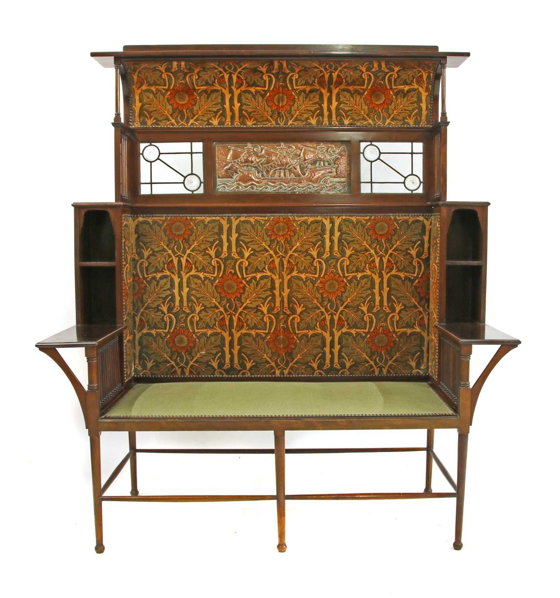 A Liberty & Co. mahogany settle,