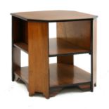 An Art Deco walnut and calamander book table,