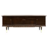 A French lacquered Macassar ebony sideboard,