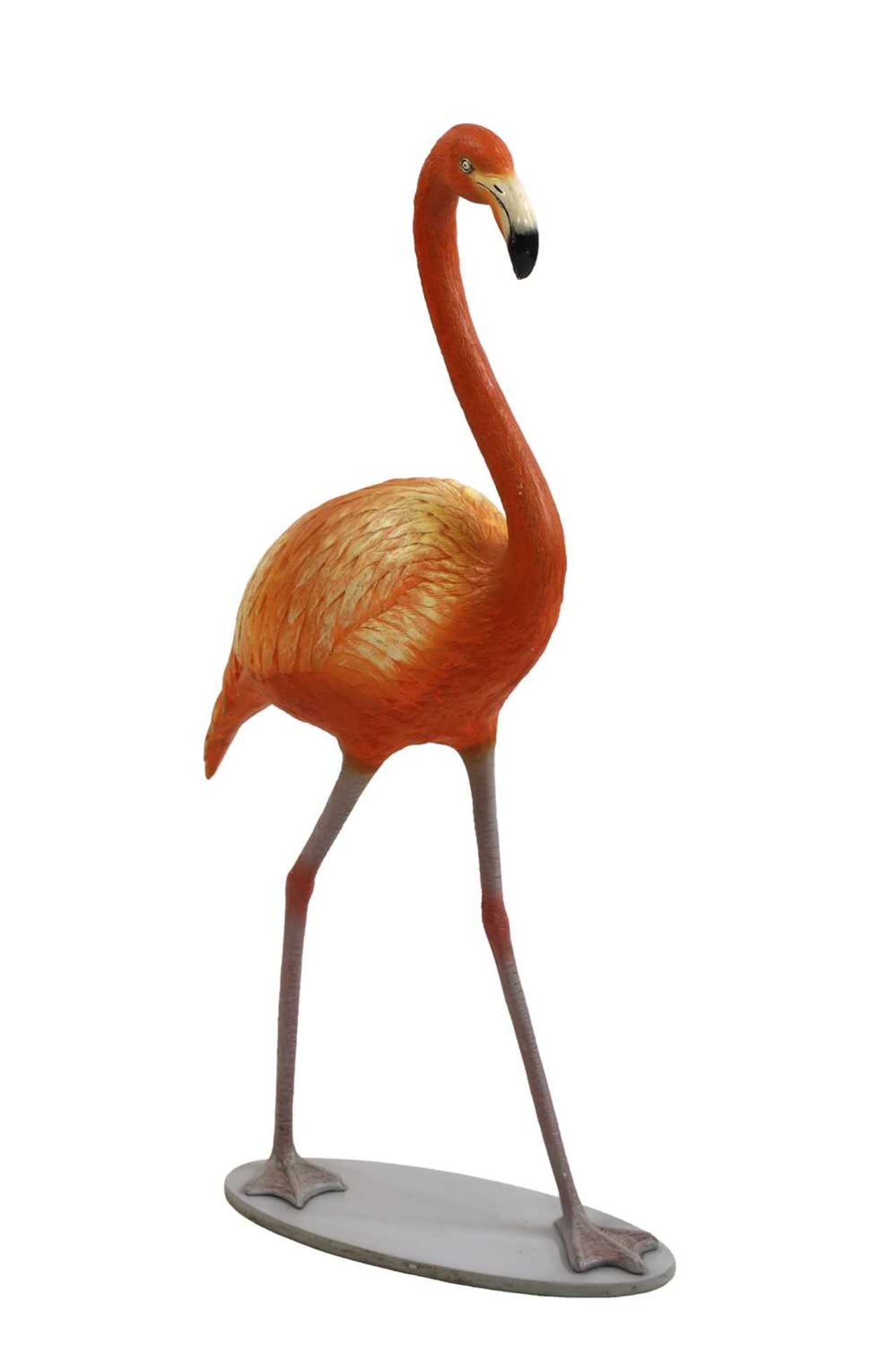 A painted model of a flamingo, - Bild 2 aus 2
