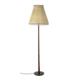 A Danish stained beech simulated bamboo standard lamp,
