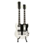 A Keller EDS-1275 style double neck electric guitar,