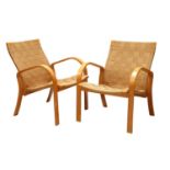 A pair of bentwood lounge chairs,