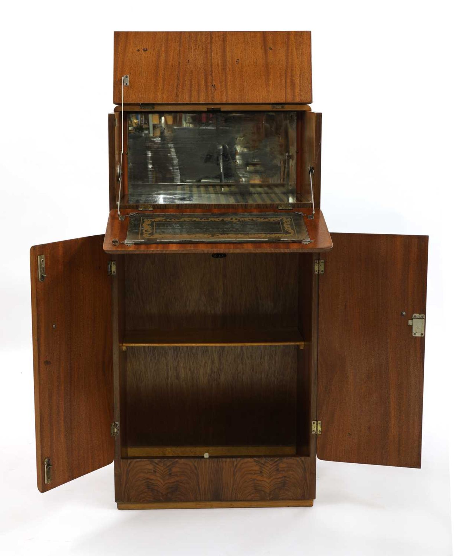 An Art Deco walnut cocktail cabinet, - Image 4 of 5