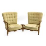 A French oak combination chair and bench seat,