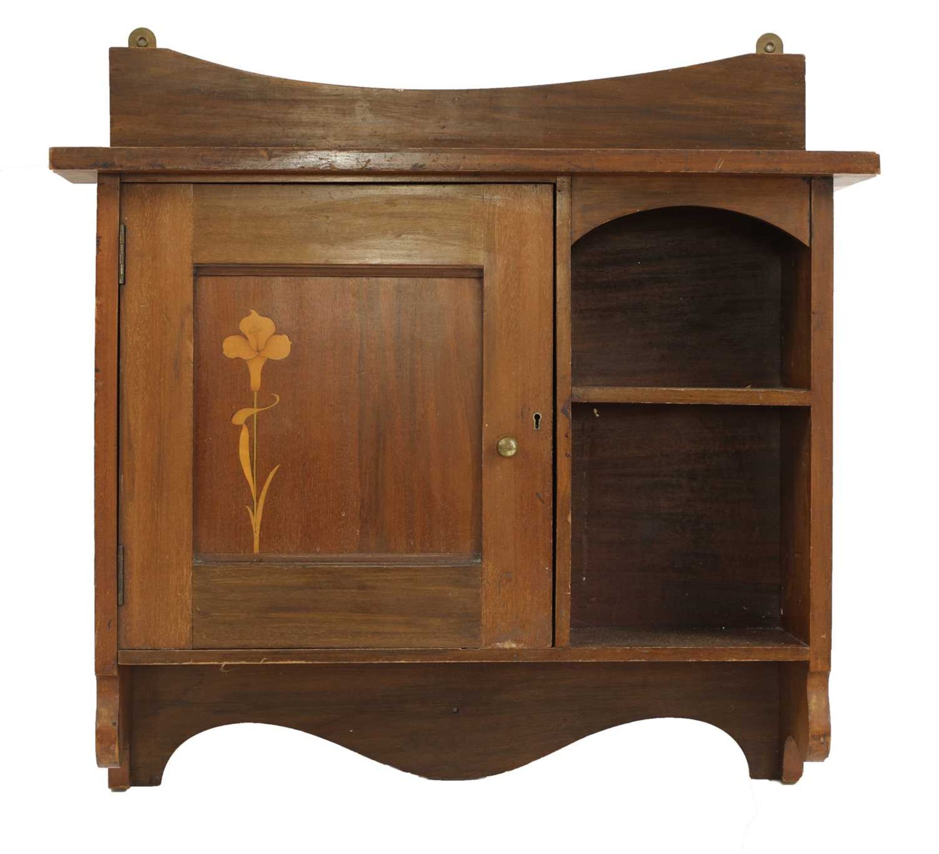 A mahogany hanging wall cabinet,