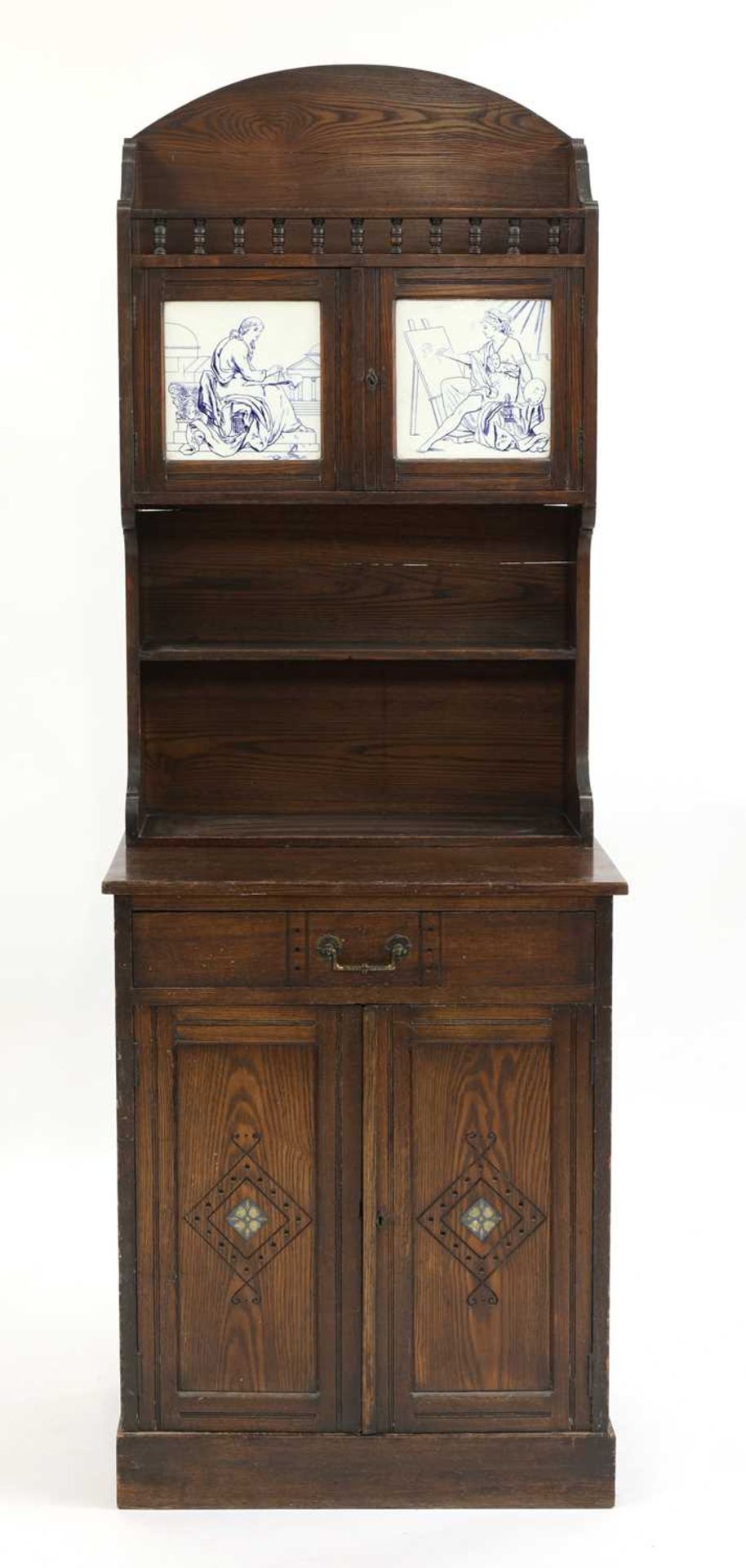 An Heal's & Son stained ash hall cabinet,