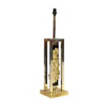 A French brass and nickel table lamp,