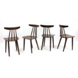 A set of four chairs,