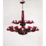 A postmodern VeArt Glass 'Leda' chandelier,