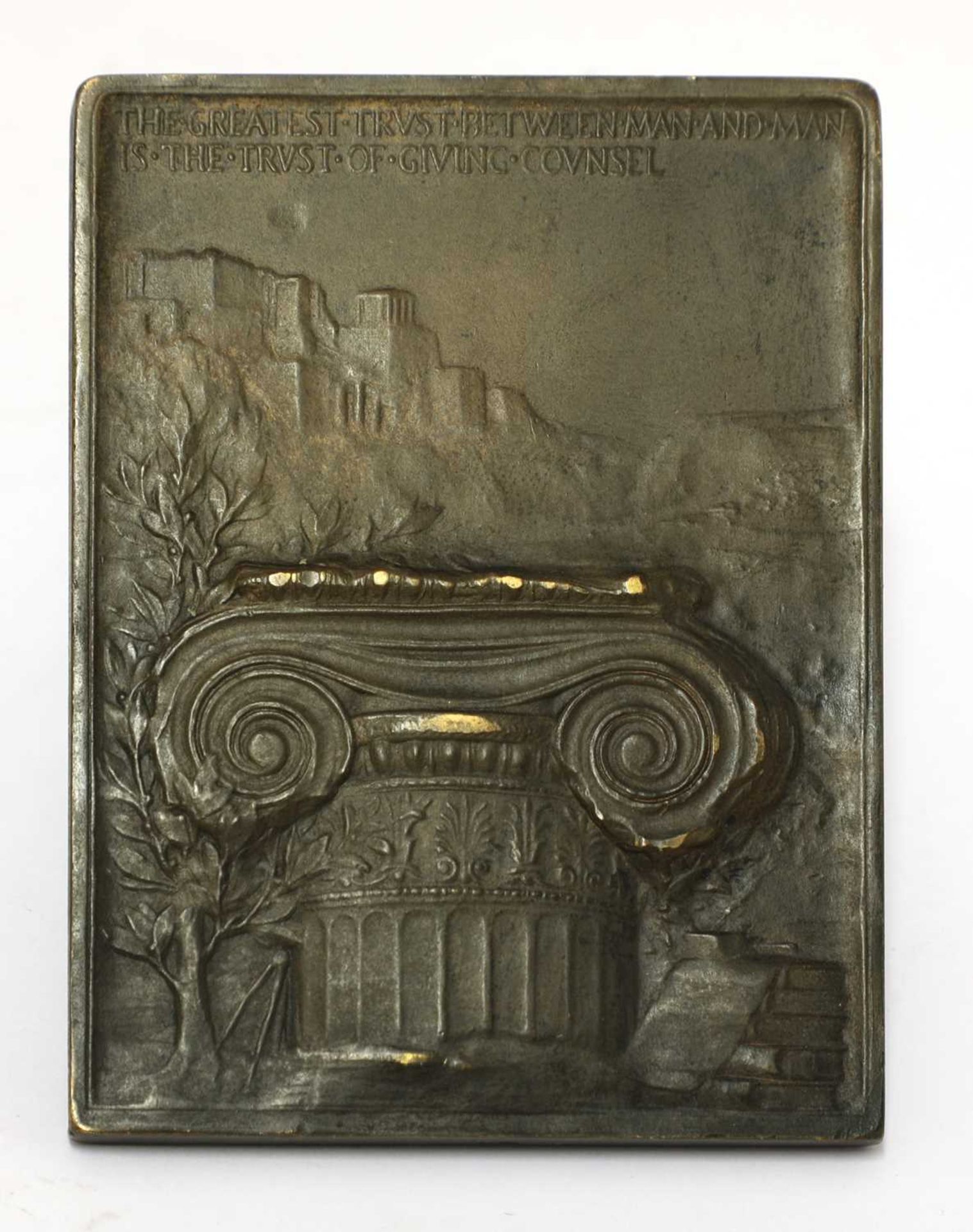 A bronze plaque of Richard Phene Spiers, - Bild 2 aus 2