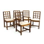 Five oak dining chairs,